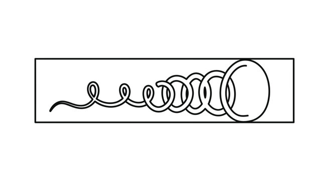 Dynamic linear progression with expanding spiral leading to an open circle graphic representation