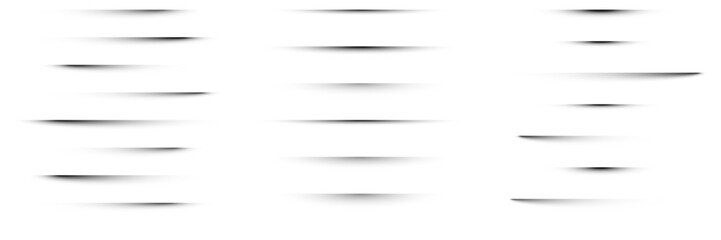 Obraz premium Soft horizontal drop shadows for UI design elements, realistic paper cut effects on white