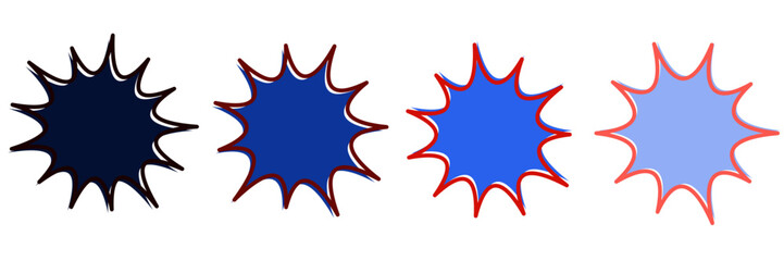 Comic Book Style Blue Explosion Bubbles, Retro Pop Art Action Burst Graphics © SimpleDesignStudio