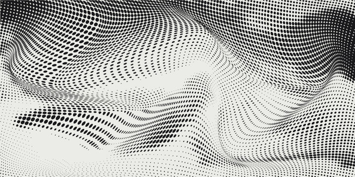 Geometric abstract pattern in low poly pixel art style. Small dots pattern on low poly background. Blur effect. Vector image.