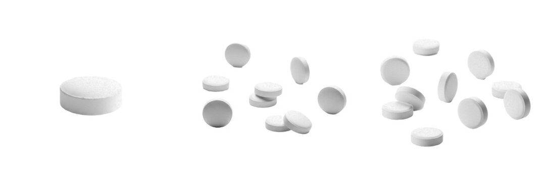 Anastrozole tablets aromatase inhibitor medication isolated on white background oral tablets pharma drug for breast cancer hormone therapy and estrogen suppression treatment