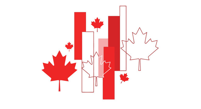 Canada symbol maple leaf icon graphic. Vector Illustrations. EPS Editable