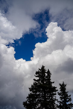 A summer monsoon rain storm from the San Francisco Mountains near Flagstaff Arizona
