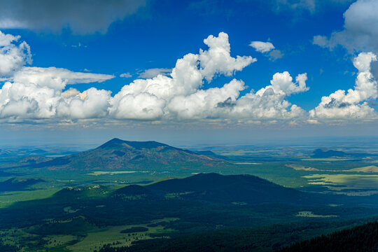A summer monsoon rain storm from the San Francisco Mountains near Flagstaff Arizona