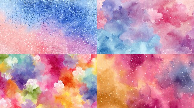 Seamless watercolor gradient splash pattern soft blend