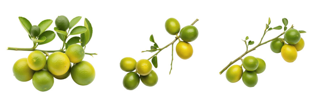 Illawarra plum fruits with dark leaves on a branch isolated on white background, Podocarpus elatus illawarra plum native fruit isolated clipping path studio fruit image clean background