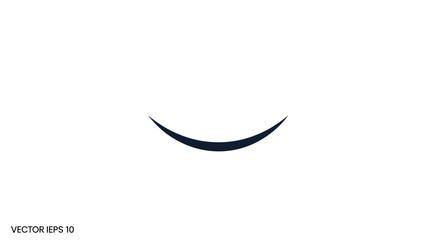 Simple curved line representing a smile or a crescent shape. © vixion