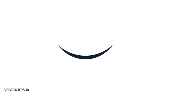 Simple curved line representing a smile or a crescent shape.