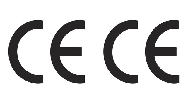 Black ce logos on white background certification mark conformity mark