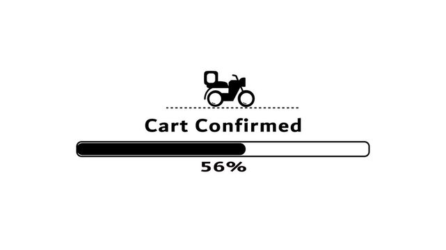 Delivery cart confirmed progress bar animation.