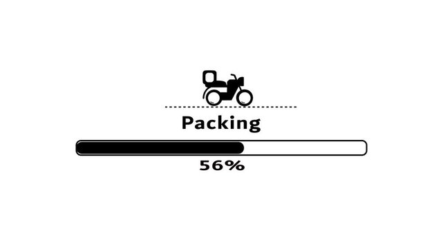 Delivery service packing progress bar animation.