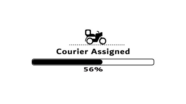 Courier assignment progress loading bar animation.