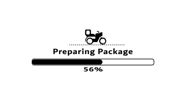 Package preparation loading bar progress animation.