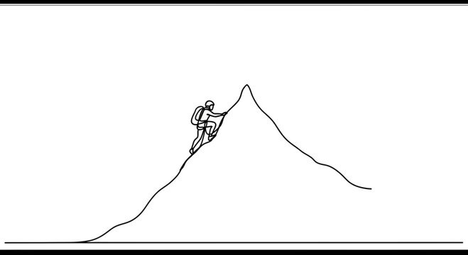 Ascending the summit: a powerful graphic representing human effort and achievement