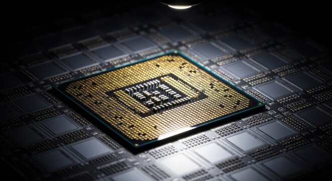 Close-up of a Computer Processor Chip.