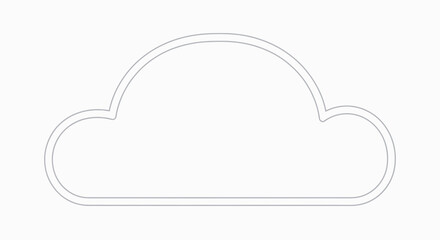Fototapeta premium Minimalist Cloud Outline Icon, Simple Weather Symbol, Empty Space for Text