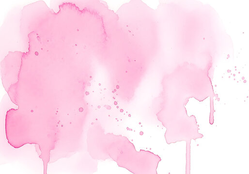Soft pastel pink watercolor background with organic shapes and splatters, subtle textures and bleeding colors, abstract artistic wash