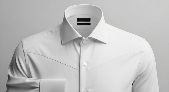Elegant White Dress Shirt with French Cuffs for Formal Occasions.