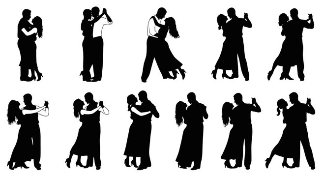 Couple Dancing Silhouettes Collection
