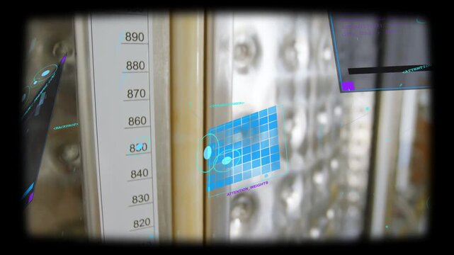 Vertical scale and gasket climbing marks, HUD grid rotating over scale via cam shift for monitoring