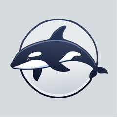 Obraz premium Orca whale graphic design in circular frame vector