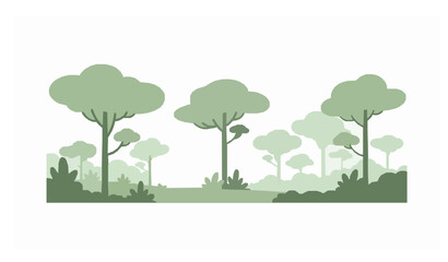 Fototapeta premium Tropical Rainforest Landscape Thailand Jungle Nature Banner Vector Illustration