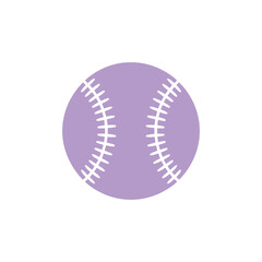 Purple baseball with white stitching sports equipment