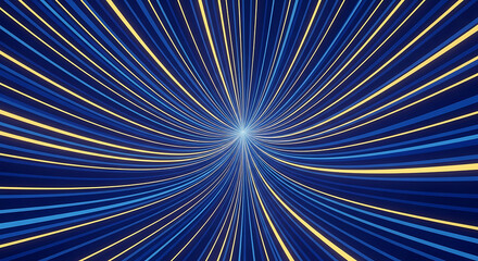 Obraz premium Abstract blue and yellow lines radiating from a central point