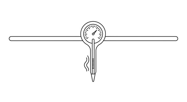 Precision temperature measurement in industrial process environments line art icon design