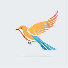 Naklejka premium Vibrant abstract bird in graceful flight, symbolizing freedom and nature's beauty in artistic illustration
