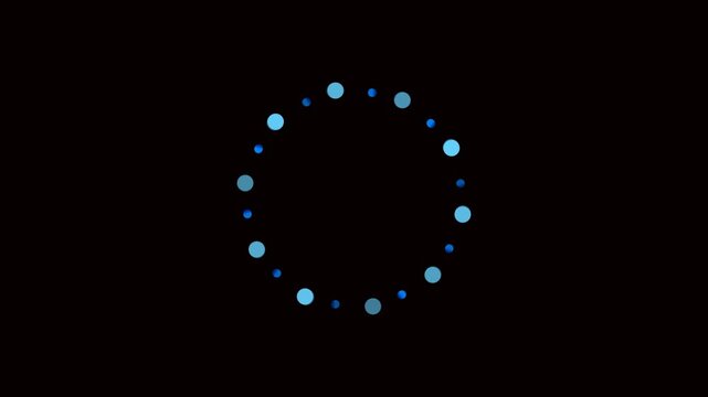 Loading Spinner Animation with blue light effect Green Screen Background