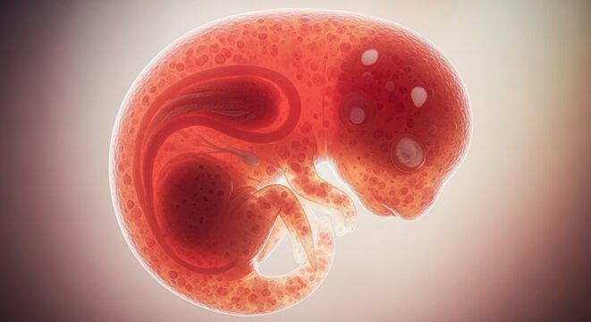 Embryo development stage human fetus anatomy medical illustration