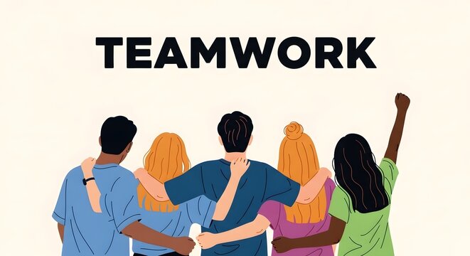 Diverse group of people showing teamwork and unity