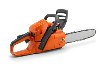 Naklejka premium Unbranded Chainsaw Isolated Against Flawless Background in High End Product Photography with Powerful Detail