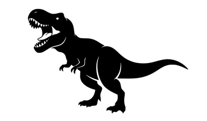 Tyrannosaurus Rex Black Silhouette Vector Illustration for SVG Cricut and Clip Art Use © MdSakib