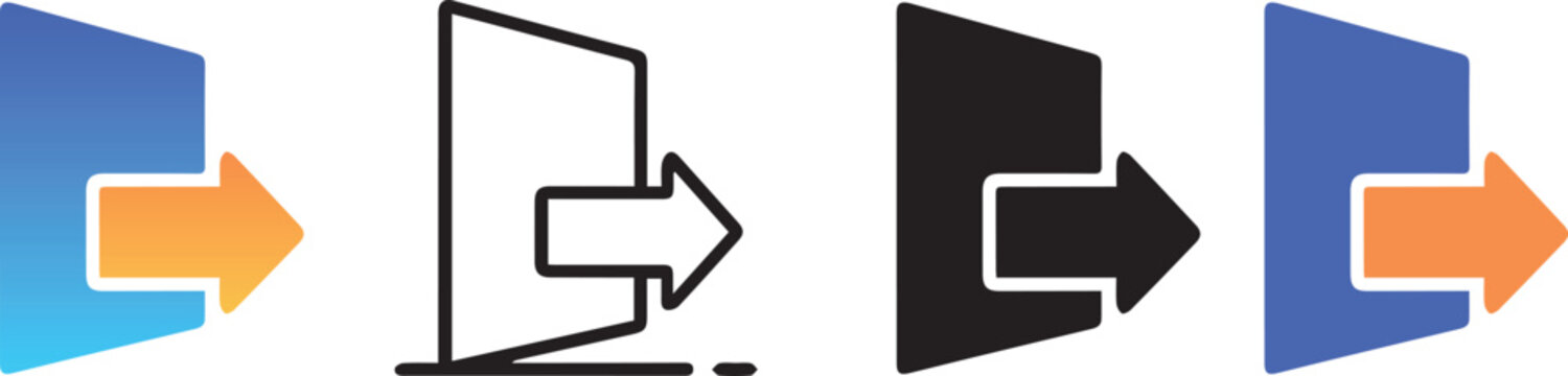 logout icon set vector