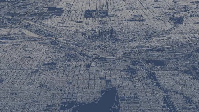 3D looped animation of city - Denver USA