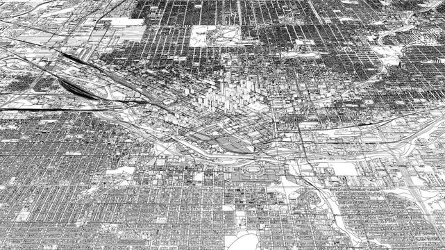 3D looped animation of city - Denver USA