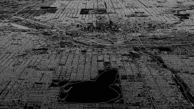 3D looped animation of city - Denver USA