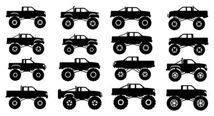 Monster Truck Silhouettes Collection: Off-Road Vehicles and Extreme Sports © Apel