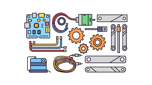 Robotics Engineering Components and Circuit Boards.