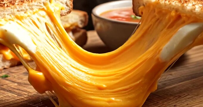 Grilled cheese sandwich with tomato soup.