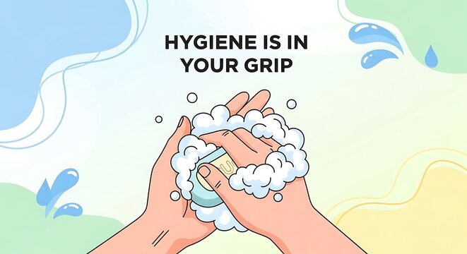 Vector illustration of handwashing soap lather