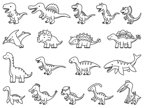 かわいい恐竜のイラストセット03