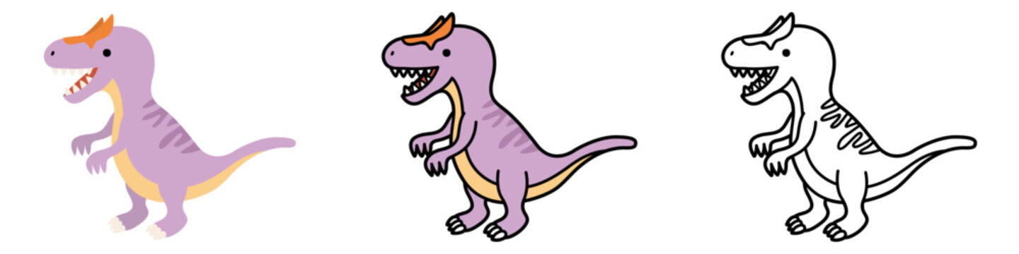 かわいいアロサウルスのイラスト