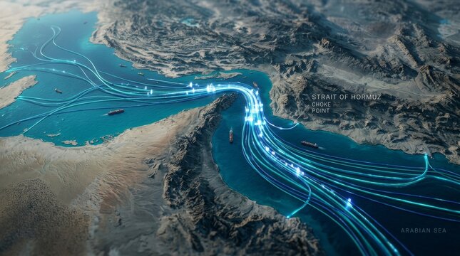 Global Submarine Cable Network Illuminating the Arabian Peninsula and Surrounding Seas.