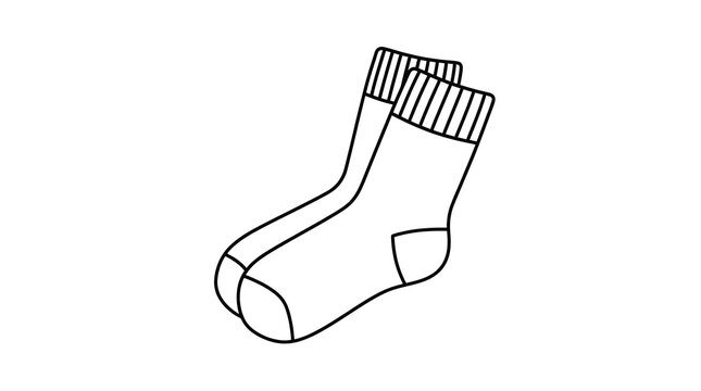 Simple Pair of Socks Line Art Icon
