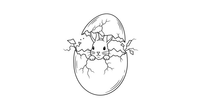 Cracked broken egg with roots growing.