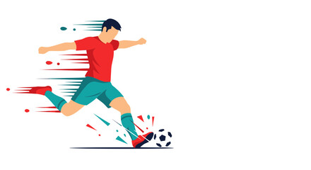 Obraz premium Soccer Player Kicking Ball with Speed Lines