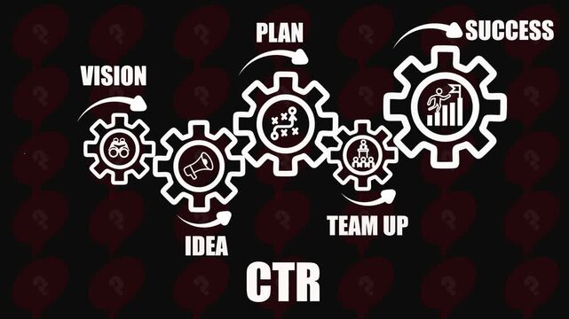 Business Planning and Strategy with C T R Concept vision idea.